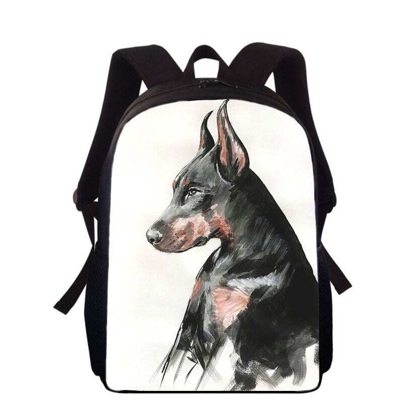 Doberman cool dog-mochila con estampado 3D para niños, mochilas escolares de primaria para niños y niñas, 16"