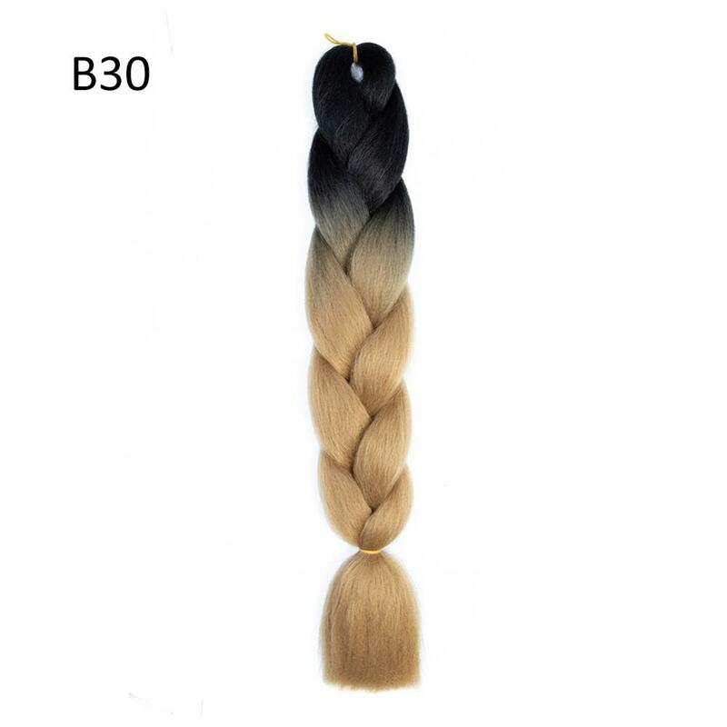 60cm Synthetic Hair Gradient Color Long Twist Braids Ponytail Hair Extension Cosplay Wig Ombre Extensions Hair For Braids Afro