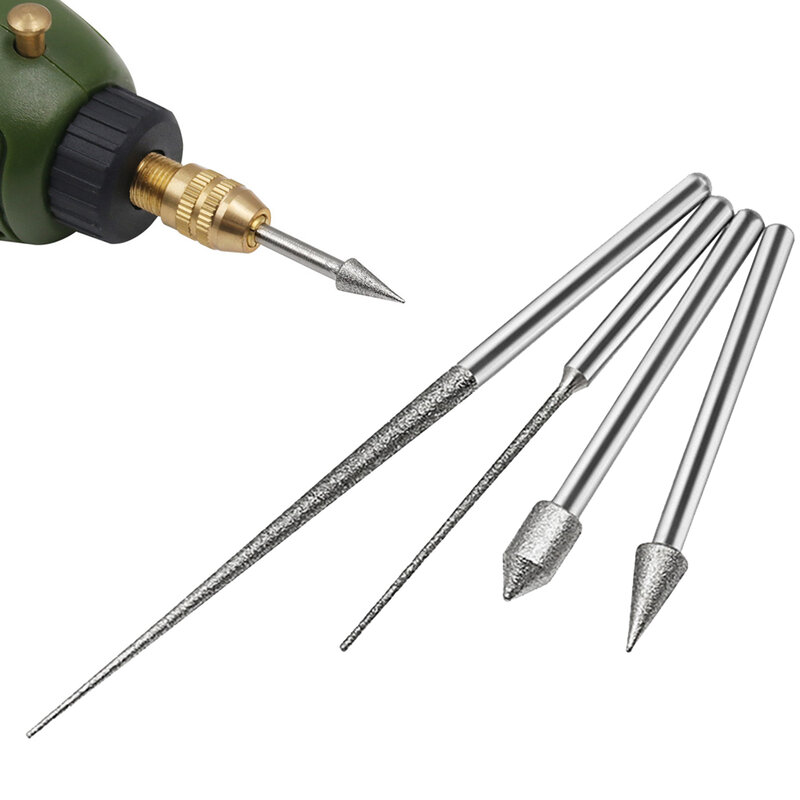 Drilling Carving Needle 3mm Hand Drill Mini Drill Shank 1 PCS Carving Needle Diamond Electroplating High Quality