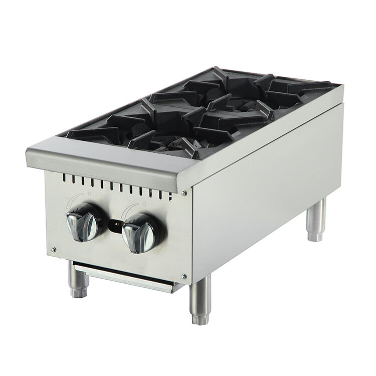 Hotel Restaurant High Quality Commercial Kitchen Stainless Steel Kitchen Cooker 2 Burner Table Gas Stove