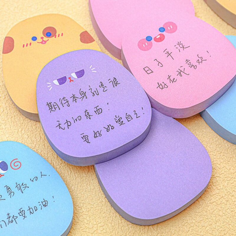 Cartoon Sticky Notes Stationery 60 Sheets Colored Messages Sticking Paper Kawaii Ins Message Paper Girls