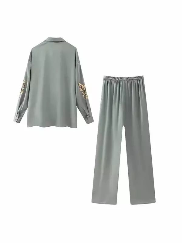 Blusa informal holgada con lentejuelas para mujer, camisa de manga larga con botones, Estilo Vintage, a la moda, novedad de 2024