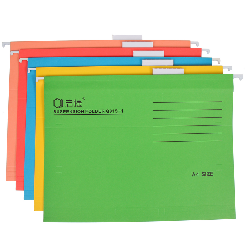 Dossiers colorés polyvalents portables, porte-factures, niveau, poudres de reçus, bureau, 5 pièces