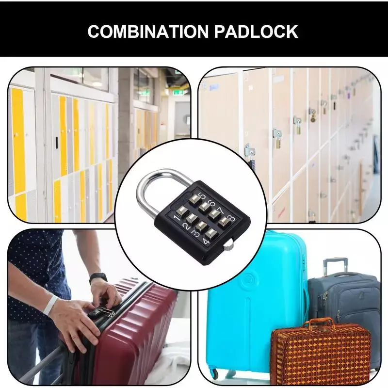 Gym Padlock With Code Button Combination Security Padlock 8 Digits Digital Code Padlock Small Locker Lock For Fence Students NEW