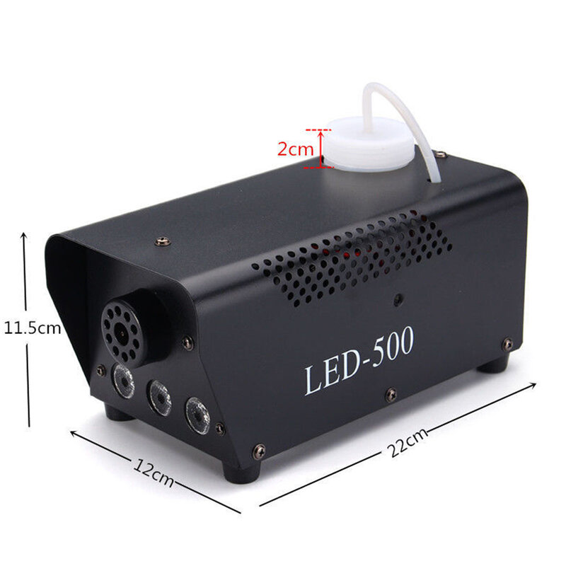 Máquina LED de coluna de ar com controle remoto sem fio Palco Fog Machine Fogger Palco Ejector para festa, 500W, Novo