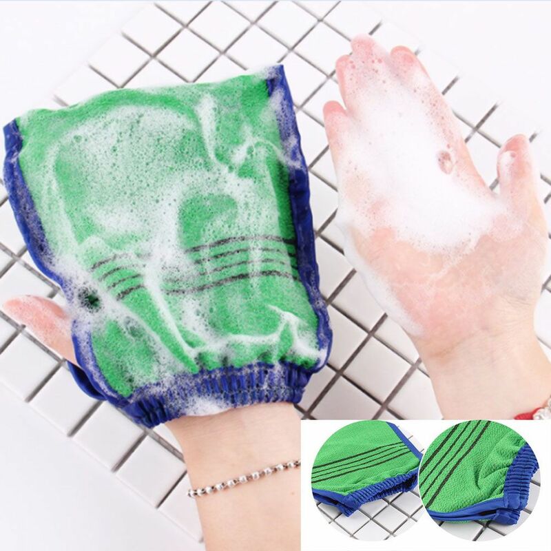 Zufällige Farbe Badezimmer produkte reiben Gesicht Körper reinigung Peeling Handschuh tote Haut Entfernung Bad Handschuh Dusche Spa Peeling