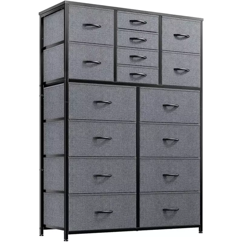 Dresser, chest of drawers with 16 drawers, bedroom dresser manager, tall dresser and chest of drawers, fabric dresser