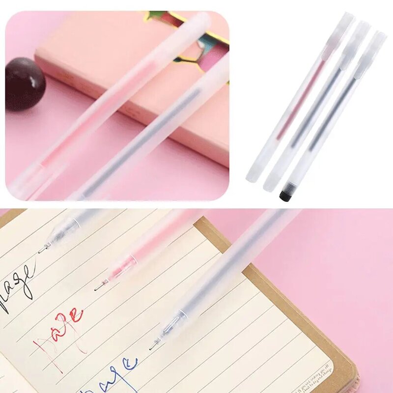 Black/Red/Blue Ink Color Transparent Frosted Gel Pen Stationery Student Creative School Pens Office Writing Simple Gel Scho I0I8