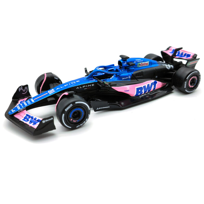 Bburago-F1 Fórmula de corrida, 1:43 BWT Alpine 2023 A523 #10 #31, Simulação estática Diecast Alloy Model Car