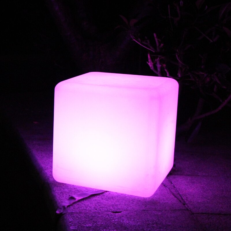 D30cm RGBW Đổi Màu Điều Khiển Từ Xa Dùng Pin Sạc Dây Đèn LED Cube Ghế 2 Giá Cái/lốc
