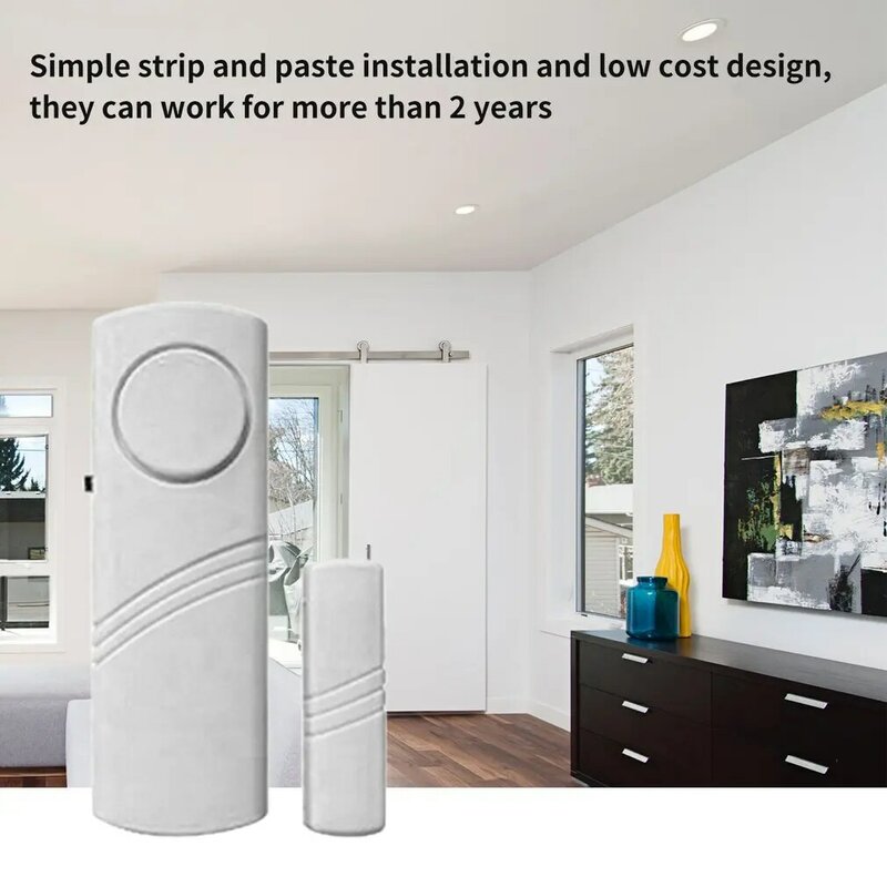 Alarma antirrobo inalámbrica Simple para puerta y ventana, Sensor magnético de seguridad para el hogar, sistema más largo, dispositivo de seguridad de 90dB