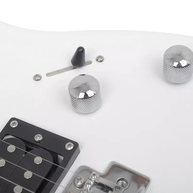 Putih 6 senar gitar elektrik 24 fret Maple tubuh leher gitar listrik dengan tas Tuner Capo memilih kain pembersih Pedal bagian