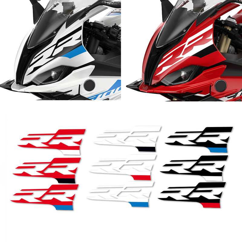 For BMW S1000RR 2019 2020 2021 2022 2023 Motorcycle Trim Upper Section Decals RR Emblems Head Stickers