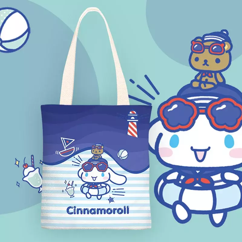 Sanrio Cinnamoroll Babycinnamoroll Student Schoolbag, desenho animado de ombro único, bonito saco de matrícula, bolsa infantil leve, nova