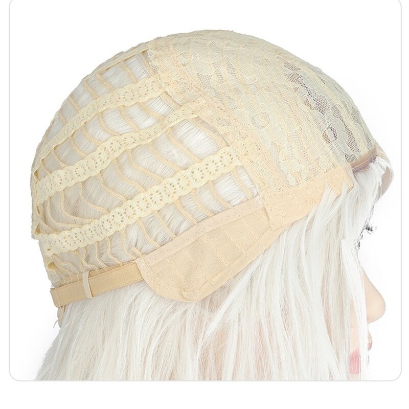 Серый парик, короткие синтетические аниме волосы, Термостойкое волокно для косплея, Искусственный Розовый сетчатый парик, шапочка