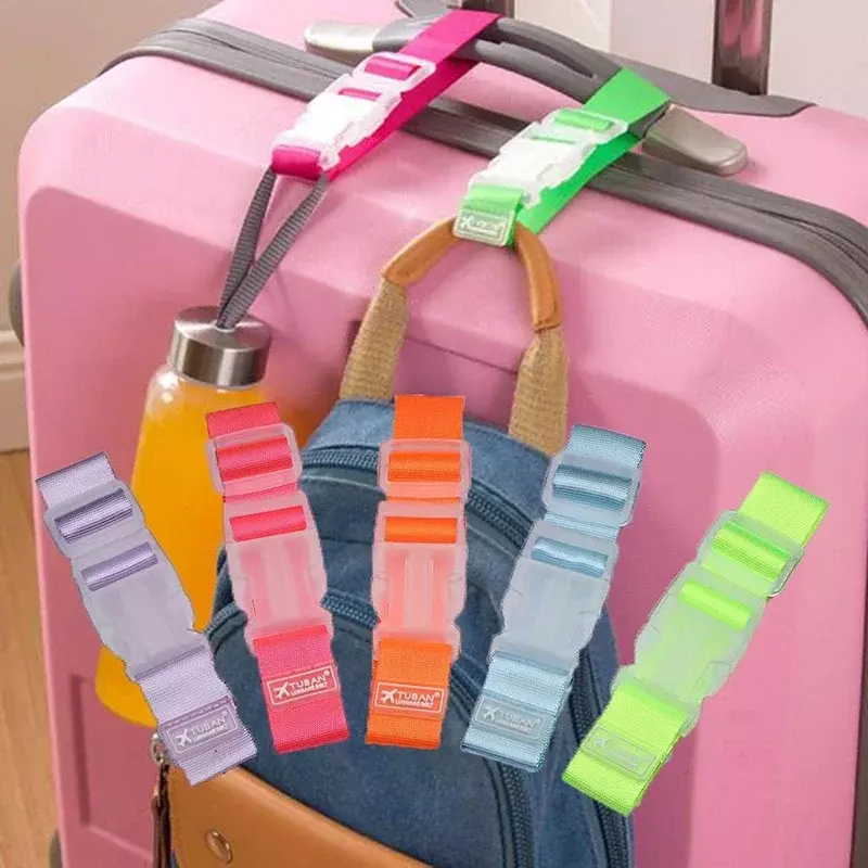 Adjustable Luggage Straps Nylon Luggage Accessories Hanging Buckle Straps Suitcase Bag Straps Belt Lock Hooks Travel
