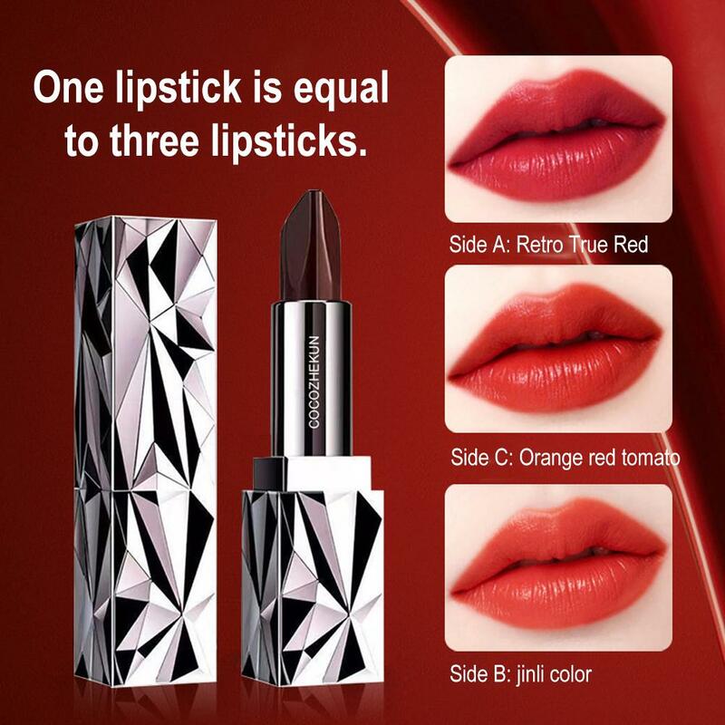 Three Color Lipstick Moisturizing Fadeless Non Stick Big Waterproof Resistant Authentic Makeup Lipstick Matte Brand D8T4