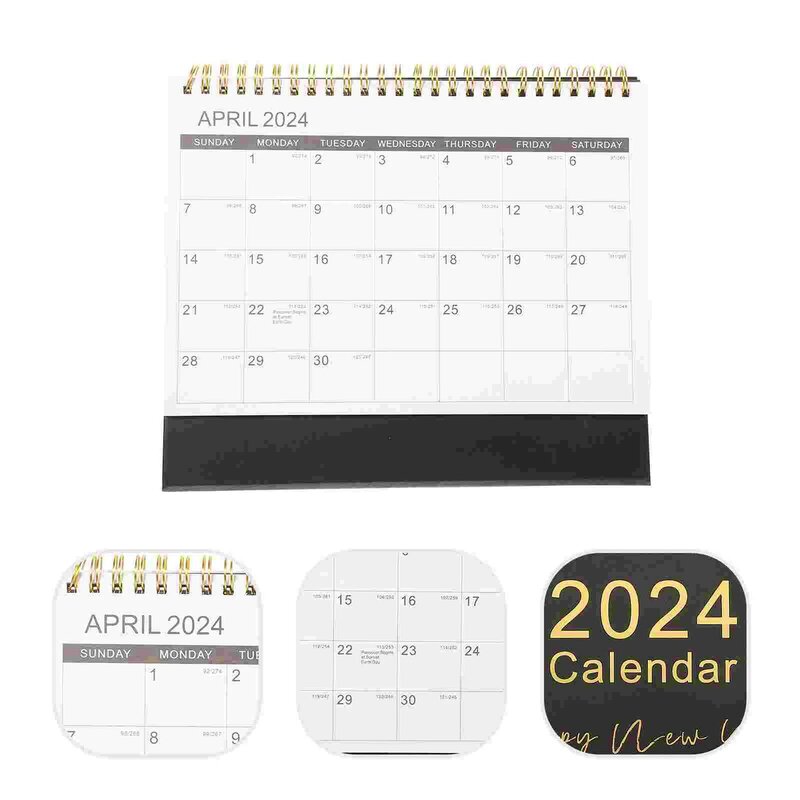 2024 calendario da tavolo Retro Decor Desktop per ufficio decorativo in carta per la casa piccolo Flip in piedi