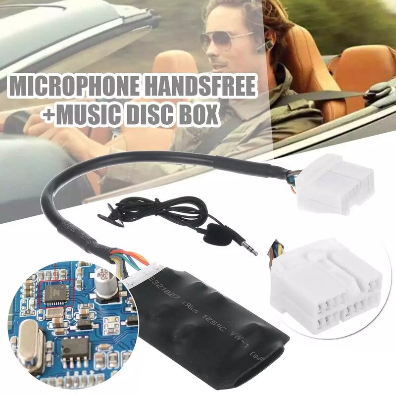 Adaptador De Áudio Do Rádio Do Carro, Cabo Aux Bluetooth, Microfone, Mãos Livre para Honda Accord, Civic, CRV, Fit, Siming, Odyssey