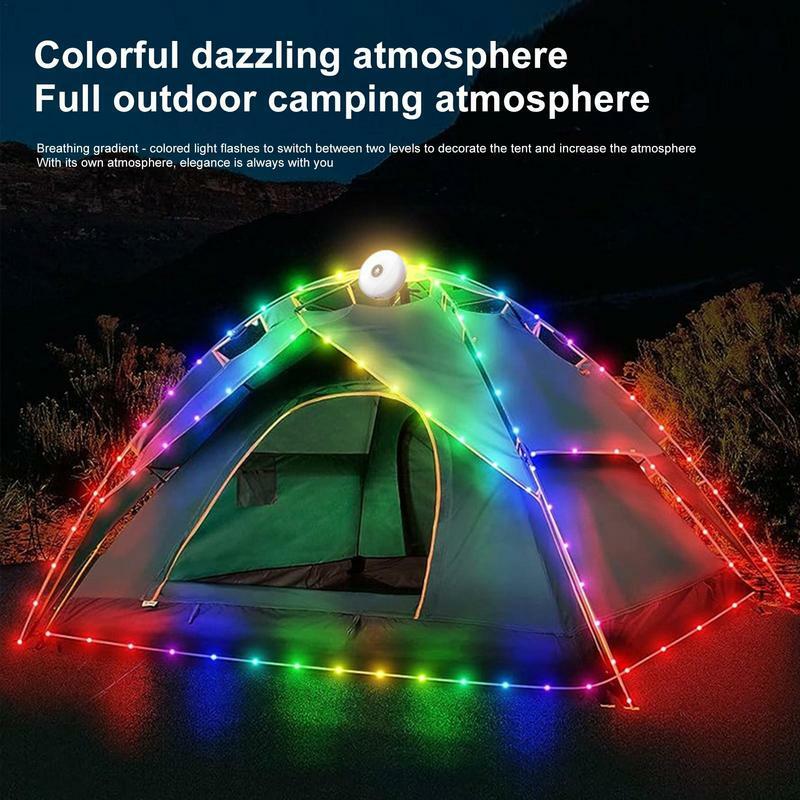 Lampu tali LED, lampu tenda Kemah luar ruangan anti air warna-warni dengan USB kamar tidur pesta pernikahan dekorasi liburan