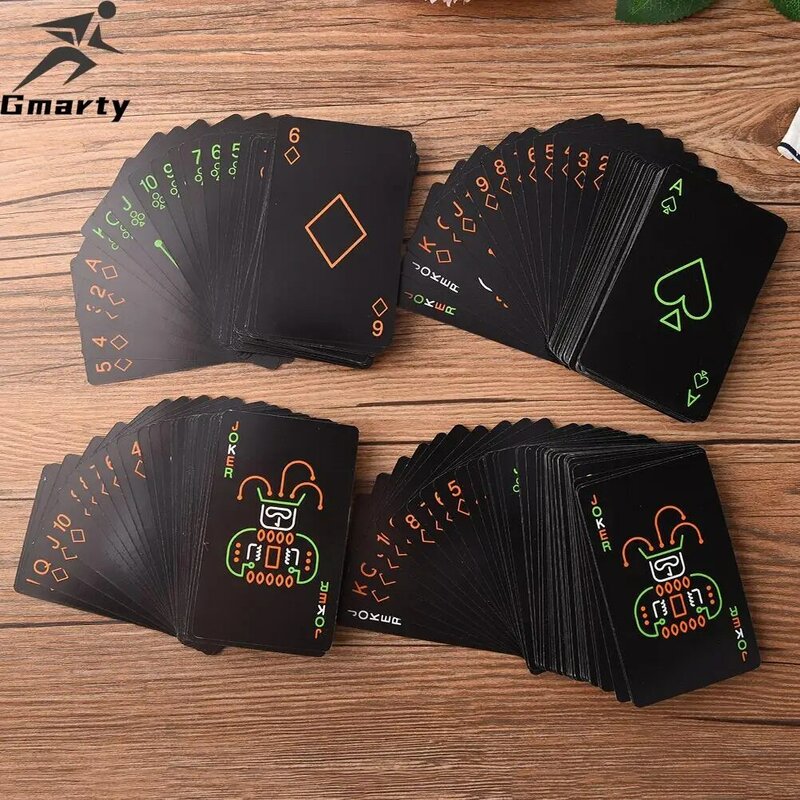 1 Juego de cartas luminosas negras que brillan en el Bar oscuro KTV Noctilucent Fluorescen colección de cartas de póquer de noche