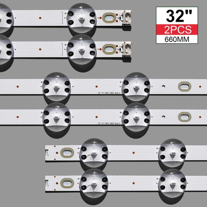 LEDバックライトストリップ,32 "v17 32 art3 2855 8led,660mm, 100% オリジナル,新品,ロットあたり2個