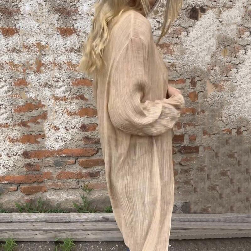 Casual Long Sleeve Cardigan Stylish Women's Long Sleeve Cardigan Coat for Spring Summer Casual Thin Outerwear with Solid Color