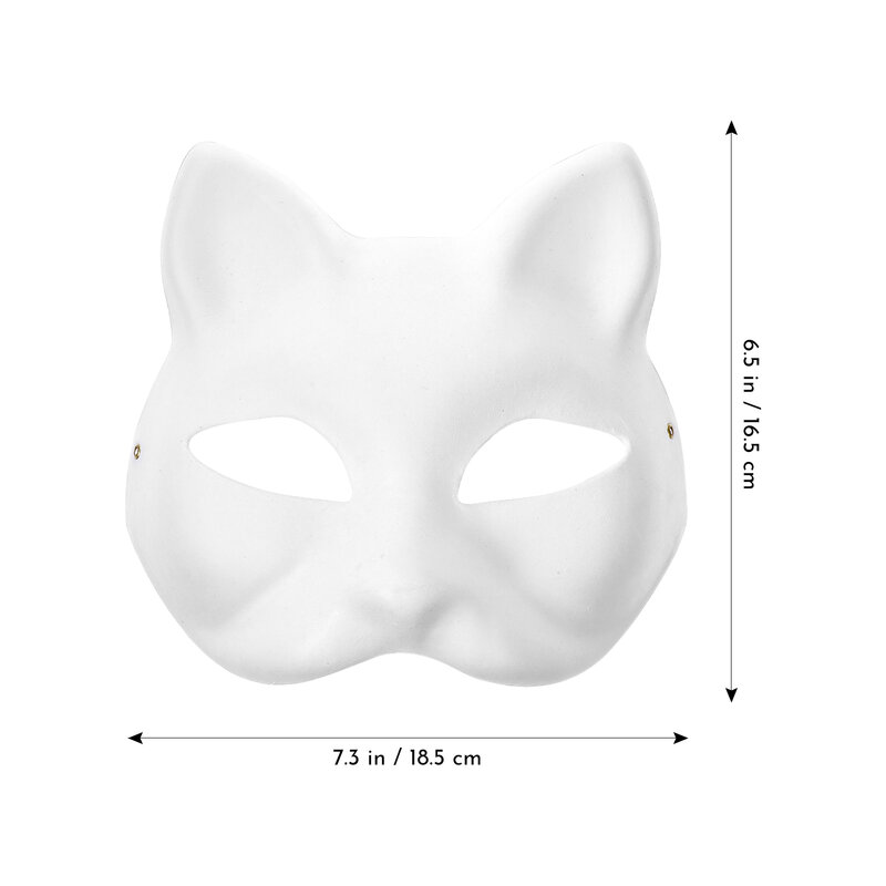 6/10/12 buah topeng kucing Masquerade Masker kosong hewan putih wajah kosong wanita Halloween Cosplay pesta kostum serigala Therian wanita