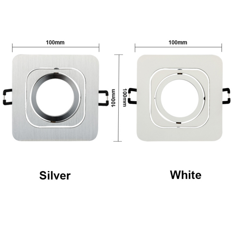 GU10 MR16 Lampholder Downlight Fitting Adjustable Frame Housing Fixed Round White Recessed LED Ceiling Light Spotlight Fixture