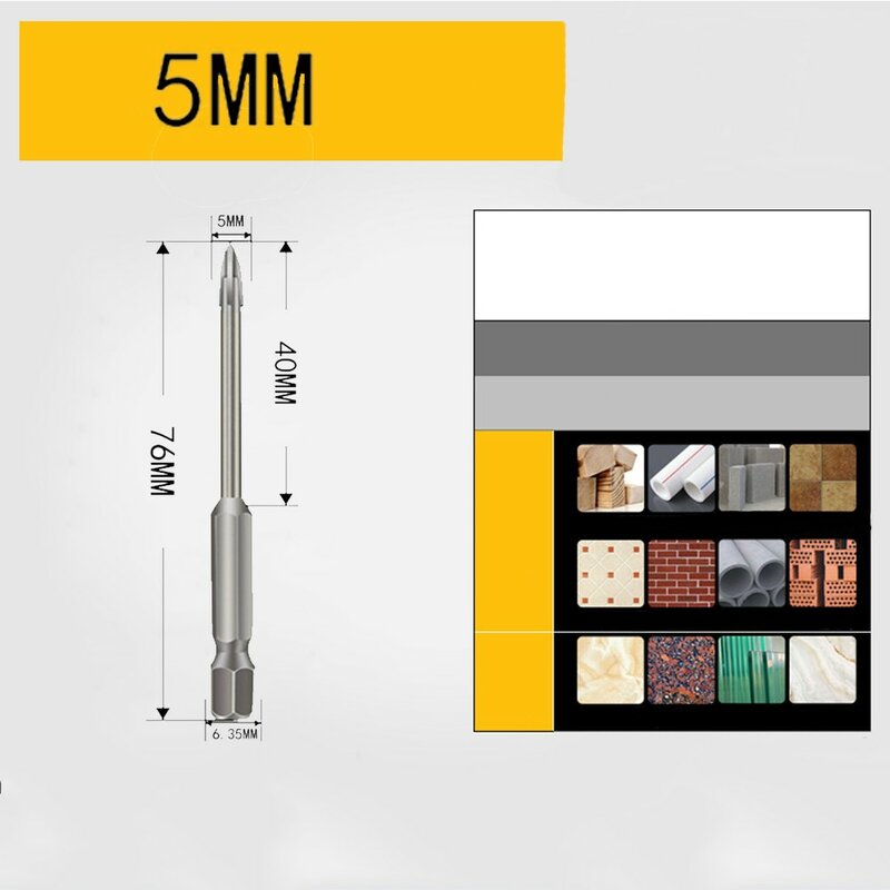 Cross-herramienta de perforación Universal, broca de perforación eficiente, apertura de agujero de 10x83mm, 12x83mm, Universal, 1 piezas, 3x70mm