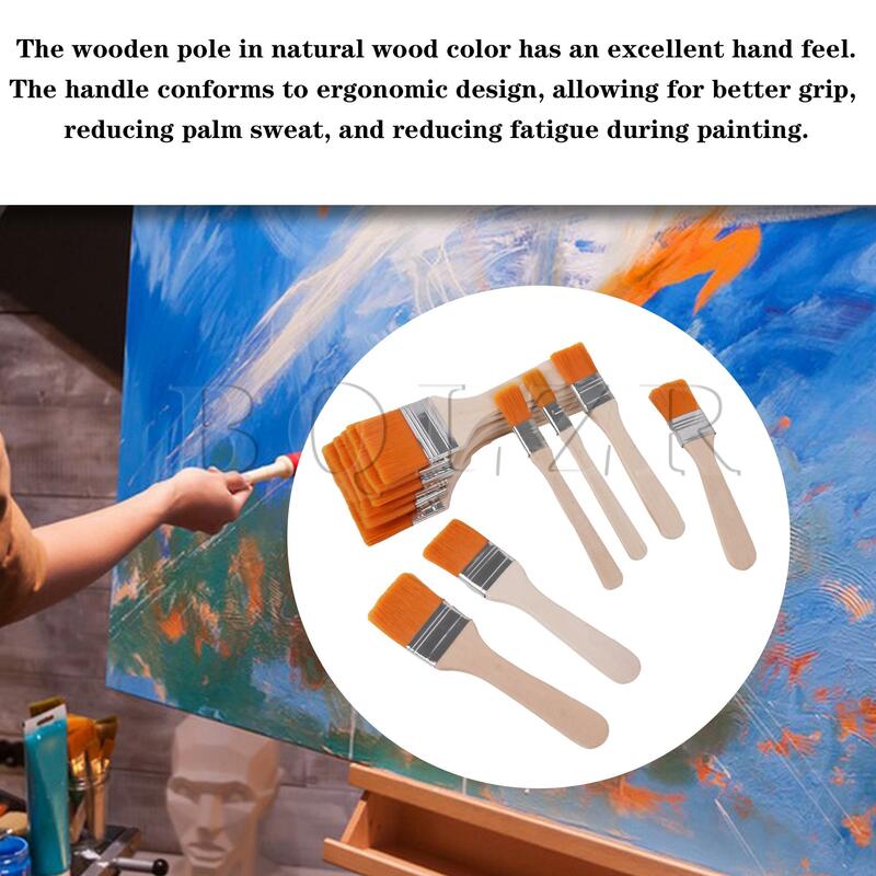BQLZR 12 buah sikat nilon pengganti untuk bagian cat air lukisan akrilik