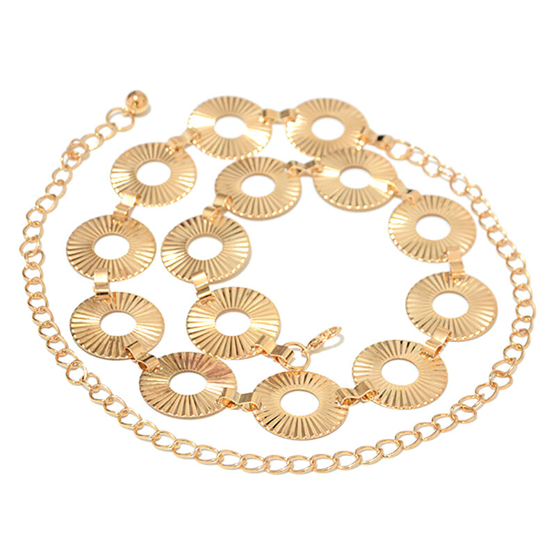 Cinturón de cadena de Metal para mujer, Color dorado, elegante, único, alta calidad, decoración de vestido femenino