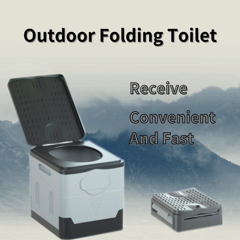 Folding Toilet, Portable, Collapsible, Anti-Odor Storage Box, Car Toilet, Adult Self-Driving Travel Emergency Toilet