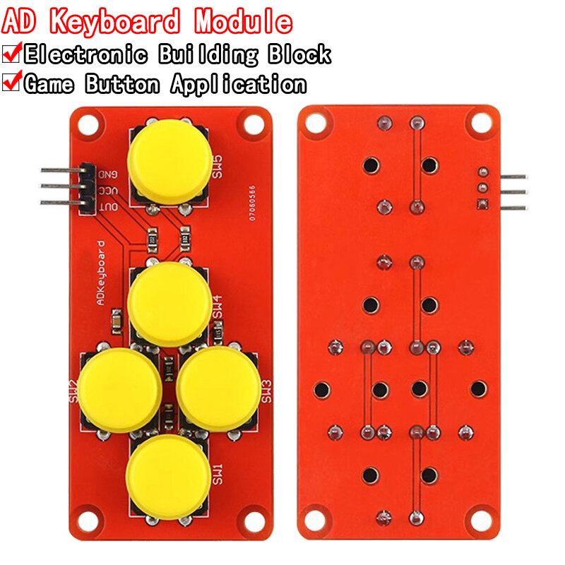 Ad teclado simular cinco módulo chave botão analógico para placa de expansão do sensor arduino