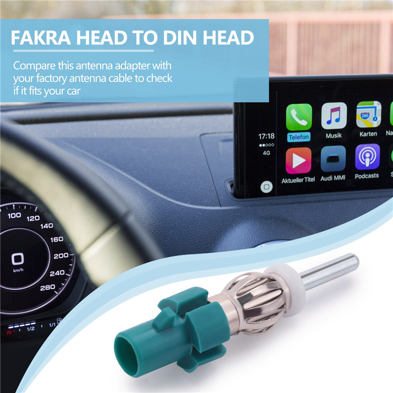 Car Stereo Antenna Adapter FM AM Radio Connector - Fakra to DIN Antenna Plug Converter for Car Receiver