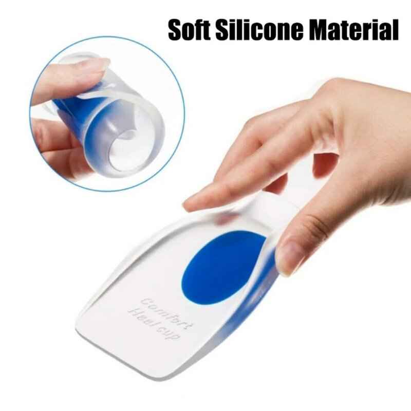 Transparente macio silicone gel palmilhas, pé alívio da dor, calcanhar massageador, sapato pad, ferramenta de cuidados, homens e mulheres, 1 par