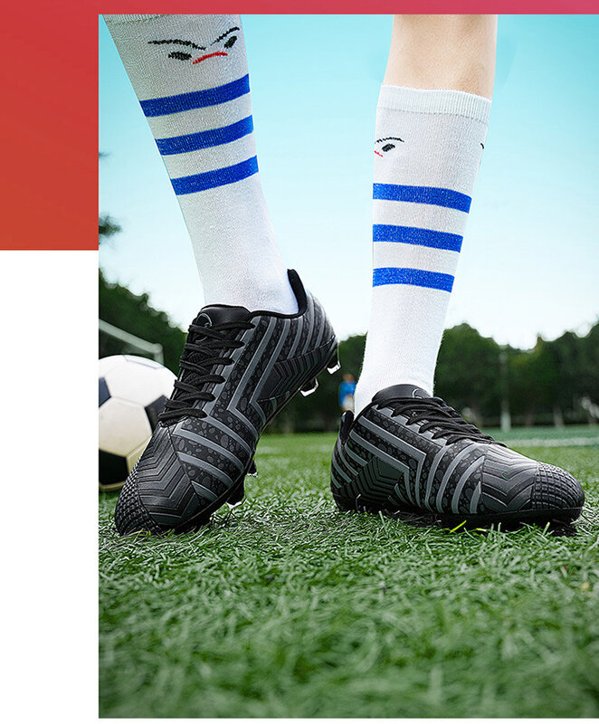 Sapatos de futebol resistentes ao desgaste para crianças e adultos, TF unhas quebradas, treinamento escolar