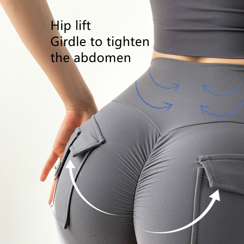 Gabelung Zipper Öffnungen für Einfach Frauen Sport Hohe Taille Shorts Hose Spaß Sommer Sexy mit Tasche Athletisch Gym Workout