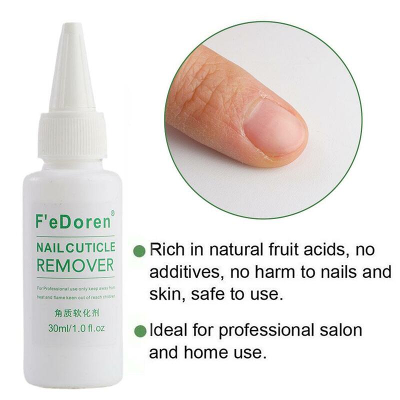 30ML Nail Cuticle Remover ammorbidente liquido esfoliante trattamento olio per cuticole Manicure ammorbidire la pelle morta per la cura delle unghie ammorbidire S8W3
