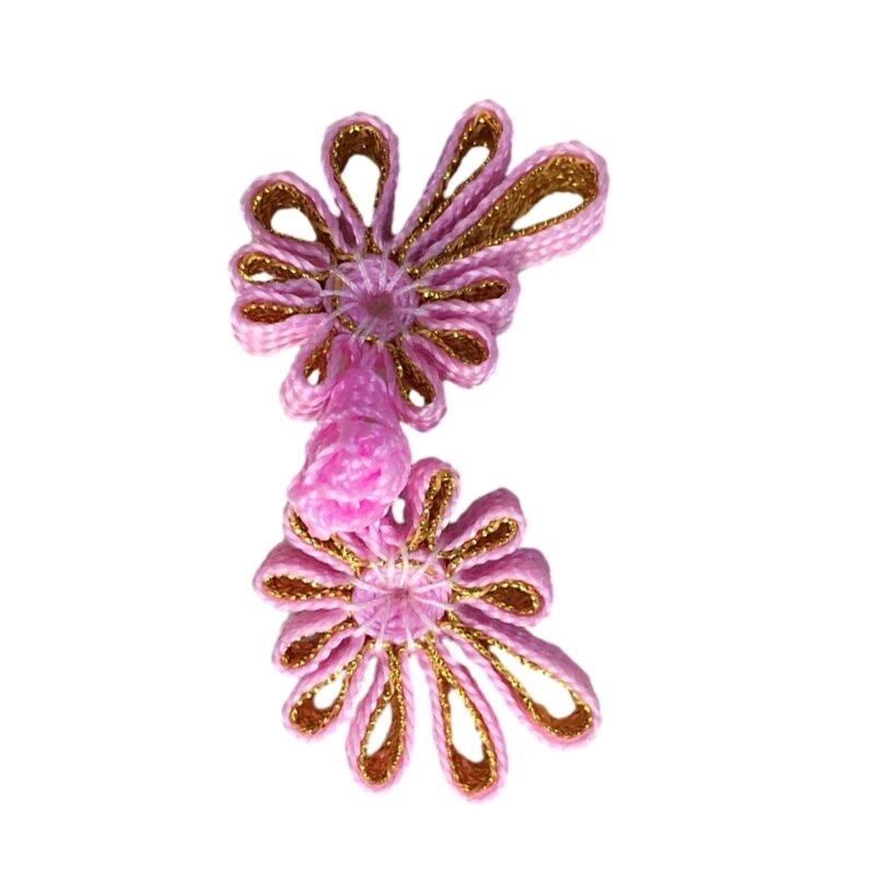 Buatan Tangan Cina Simpul Tombol Bunga Bentuk Pita Pengikat Kostum DIY Kerajinan
