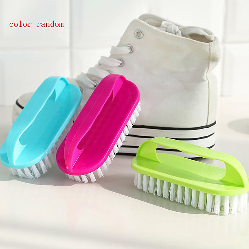 Zufällige Bürste weiche Borste Wäsche Kleidung Schuhe Bürste tragbare Kunststoff Hände Reinigungs bürste