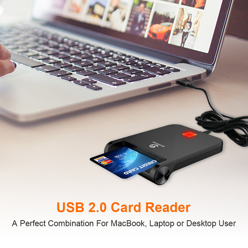 Zoweetek-Leitor de cartão ID para o banco, Leitor de cartão inteligente USB Chip, DNI CAC, Venda quente