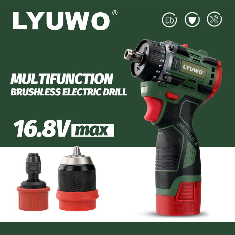LYUWO Cordless Electric Screwdriver with Li-ion Battery Cordless Drill Set , Multi-function for Home Use and Dual Speed