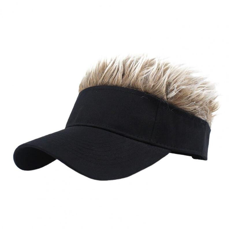 Sombrero de pelo falso de ala curvada para hombre y mujer, peluca bonita, estilo Hip Hop, cinta de sujeción, gorro de moda, tupé
