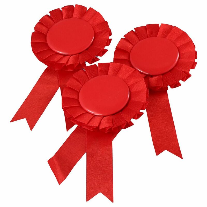 Blank Award Ribbon Prize Rosette Ribbon Red Recognition Ribbons 1st Place Party Accessory Party