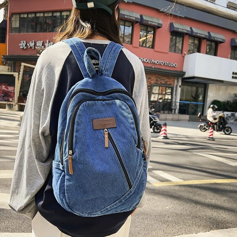 Повседневный джинсовый женский рюкзак, дорожные сумки, школьные ранцы для девочек-подростков, холщовые сумки для книг, большая сумка