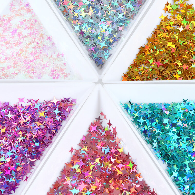 Starry Hars Pailletten Shiny Vier-Puntige Ster Glitter Voor Epoxy Hars Vullen Uv Silicone Mold Filler Diy Kristal Ambachten handgemaakte