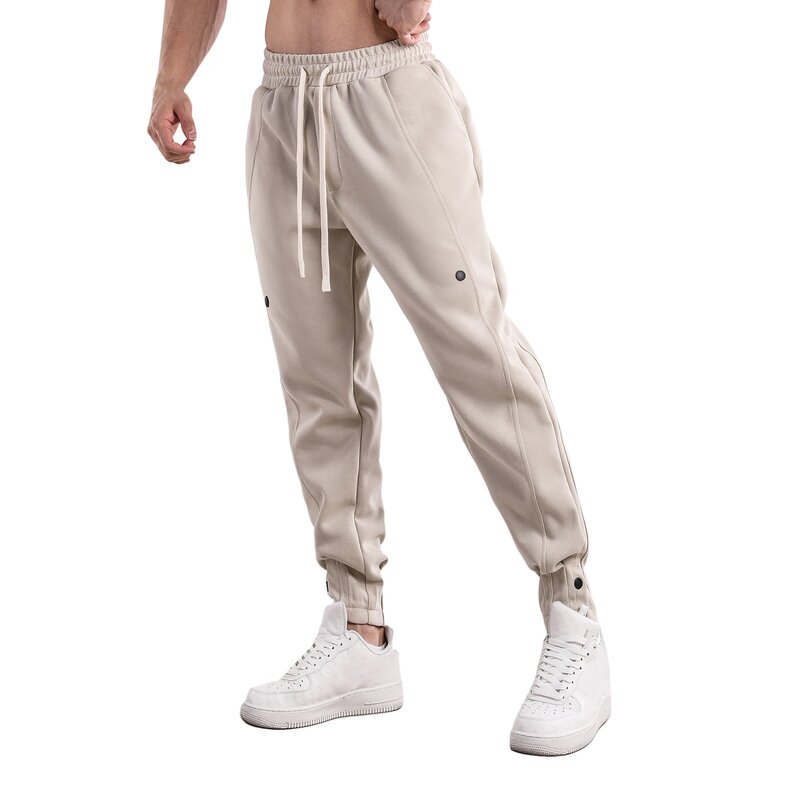 Moletom masculino com cordão, cintura elástica, calça esportiva casual, calça streetwear, calça de ginástica, moda, 2022