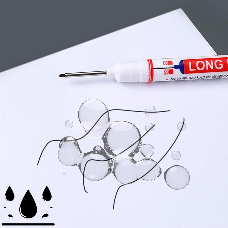 Long Nose Marker 20mm Deep Hole Long Nib Head Markers Waterproof Thin Head Wood Craft Pen for Bathroom Woodworking Decoration