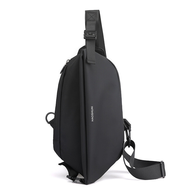 Haoshuai-メンズチェストバッグ,ファッショナブルなレジャーショルダーバッグ,多機能防水バッグ